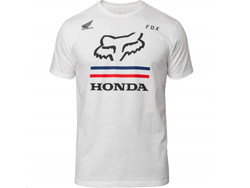 Camiseta azul o blanca Fox Racing x Honda para hombre