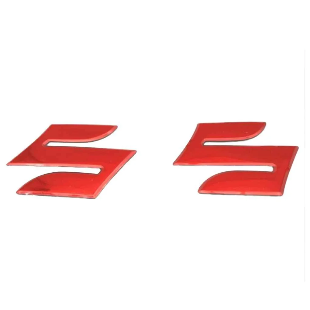 Emblema Suzuki moto Gris y Rojo