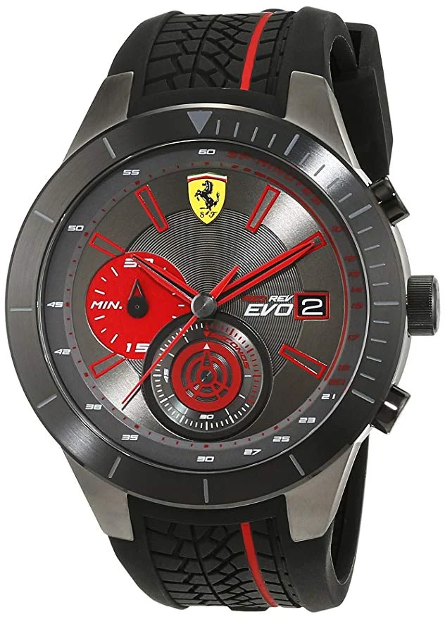 Ferrari 0830341 RedRev Evo - Reloj analógico (cuarzo, correa de silicona)