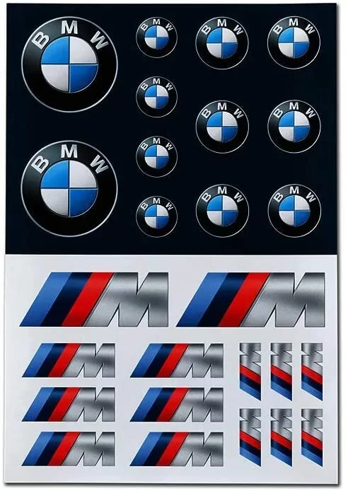 BMW LOGO M PERFORMANCE - JUEGO DE PEGATINAS AUTOADHESIVAS