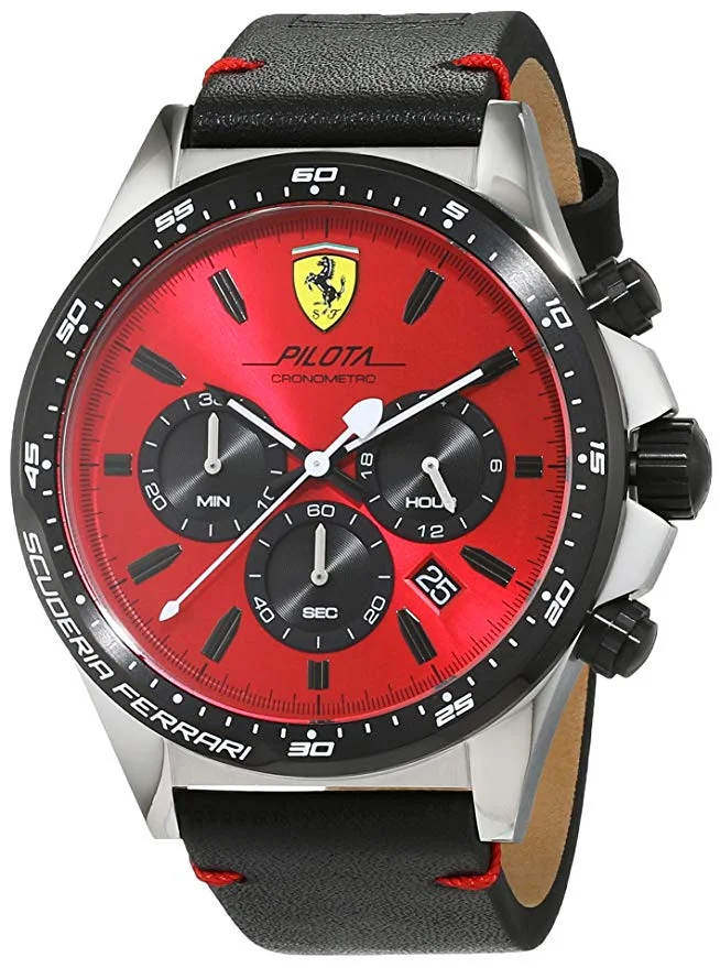 RELOJ SCUDERIA FERRARI PARA HOMBRE 0830387, NEGRO (ROJO/NEGRO)