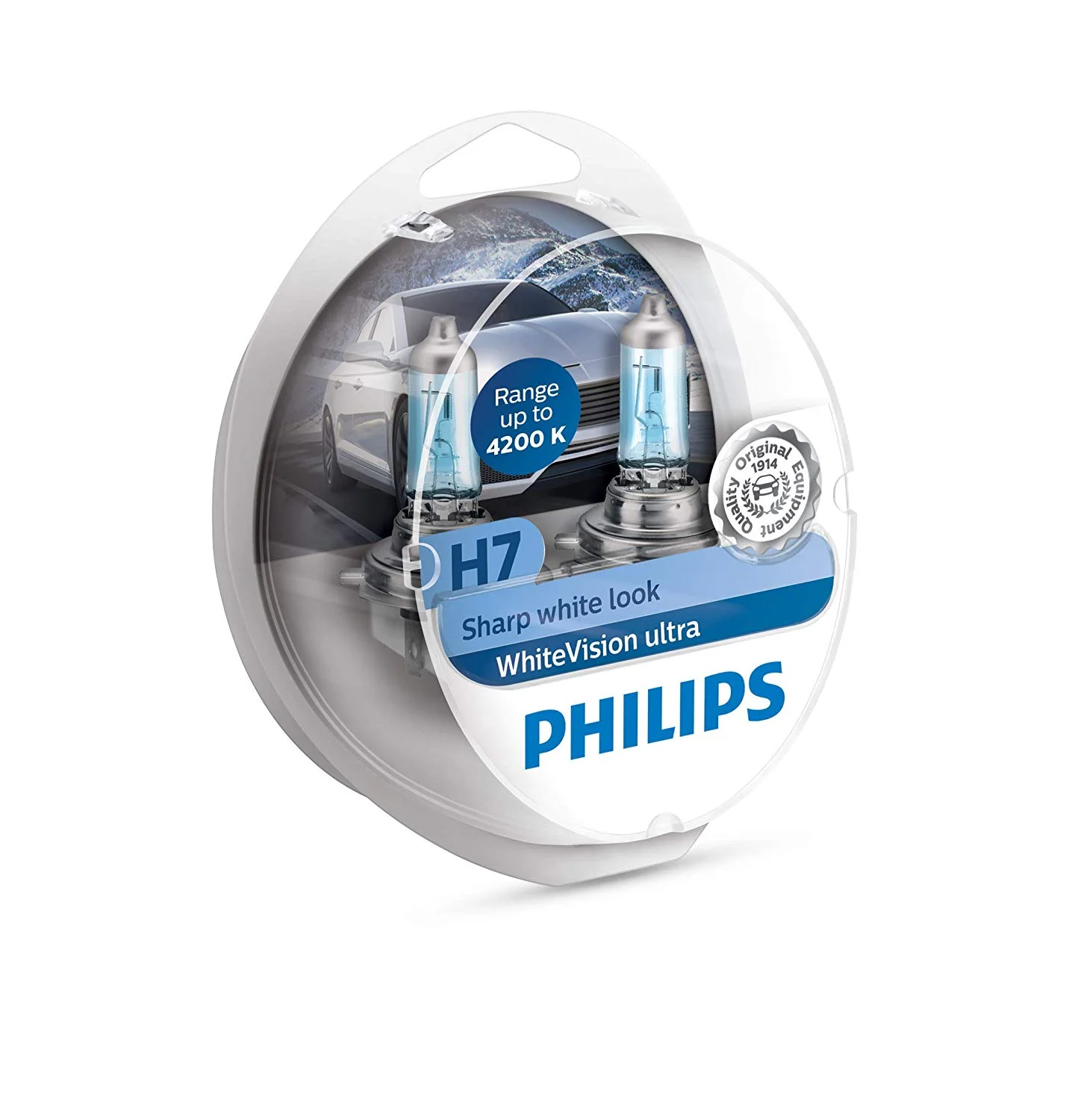 set de 2 bombillas philips visión blanca efecto xenon H4 y H7