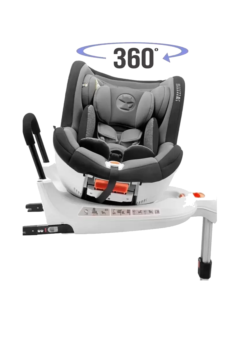 SILLA DE COCHE DE 0-18 KG, GIRATORIA 360º RECLINABLE CON ALZADOR CON ECE R44/4