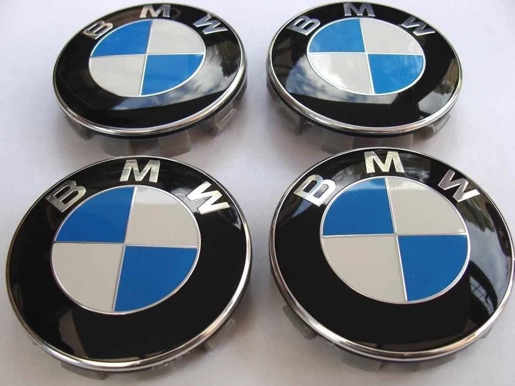 LOTE DE 4 TAPABUJES DE 68MM PARA BMW BLANCO Y AZUL